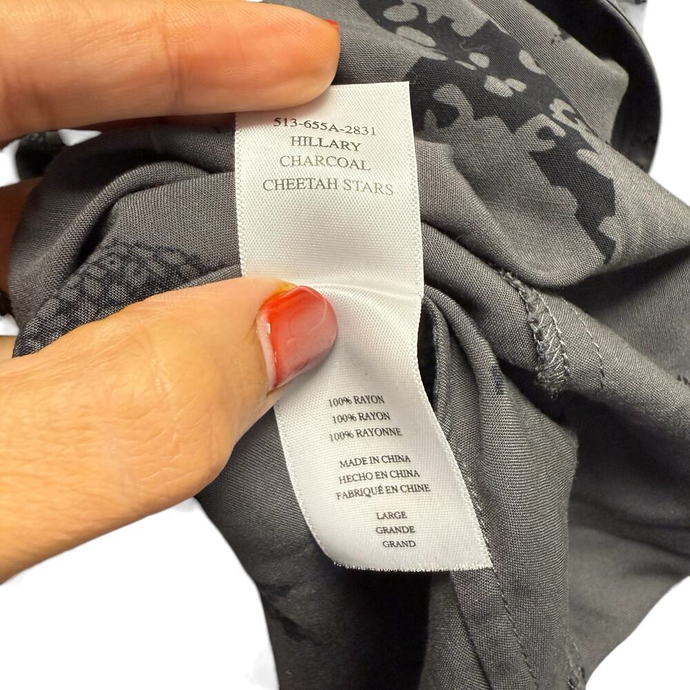 Rails Hillary Top Charcoal Cheetah Stars Women’s … - image 8